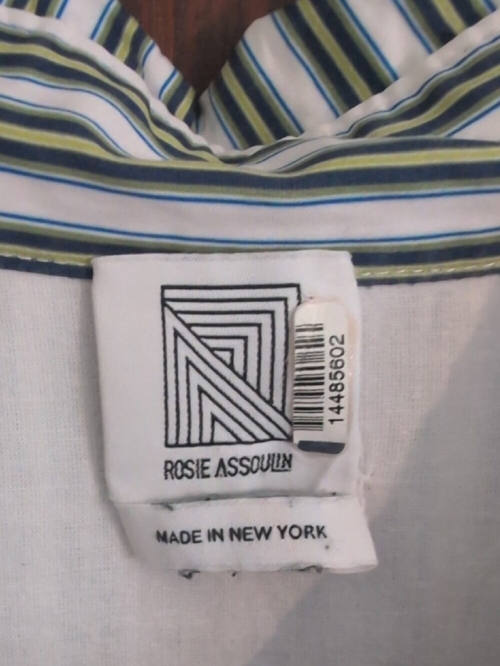 Rosie Assoulin  Fiesta Sage Green and White Striped Midi Dress - Picture 2 of 12
